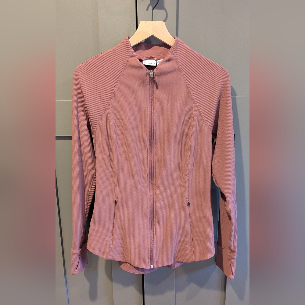 Athleta Womens Salutation Ribbed Jacket Full Zip Large Tall